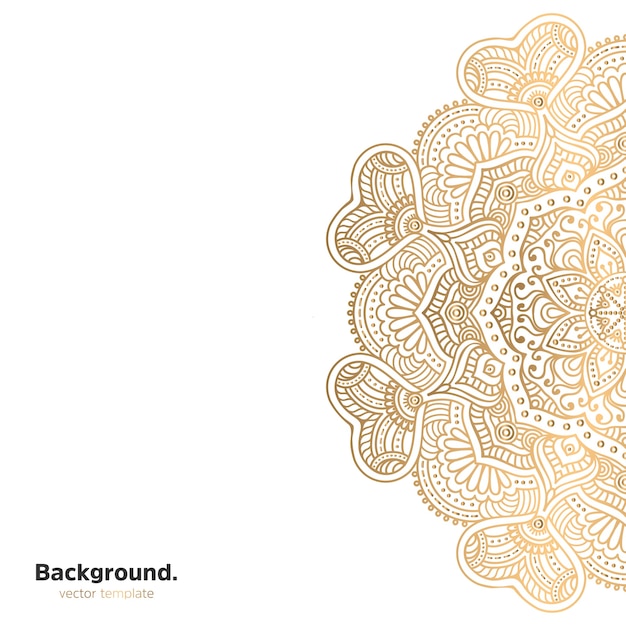 Luxury ornamental mandala design background in gold color