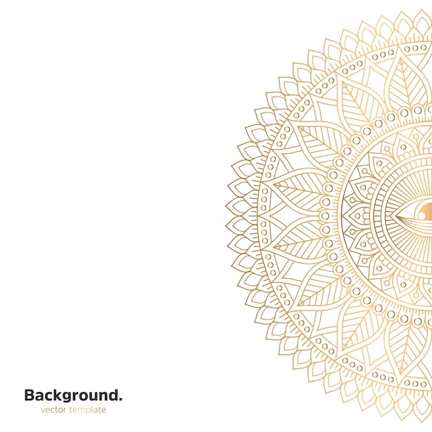 Luxury ornamental mandala design background in gold color