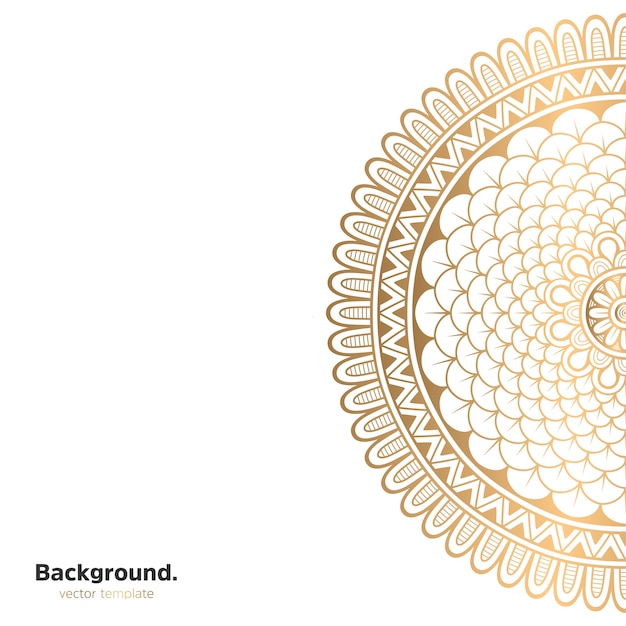 Luxury ornamental mandala design background in gold color