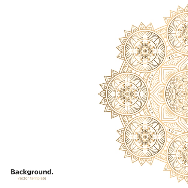 Luxury ornamental mandala design background in gold color