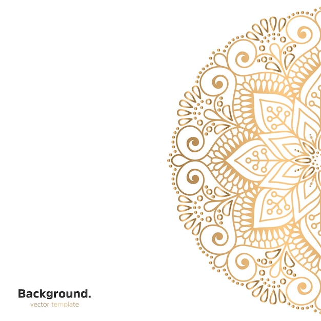 Luxury ornamental mandala design background in gold color