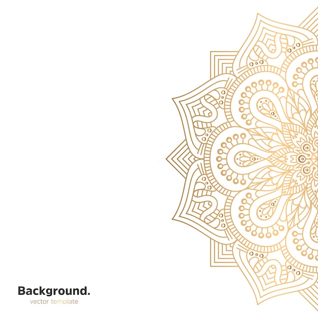 Luxury ornamental mandala design background in gold color