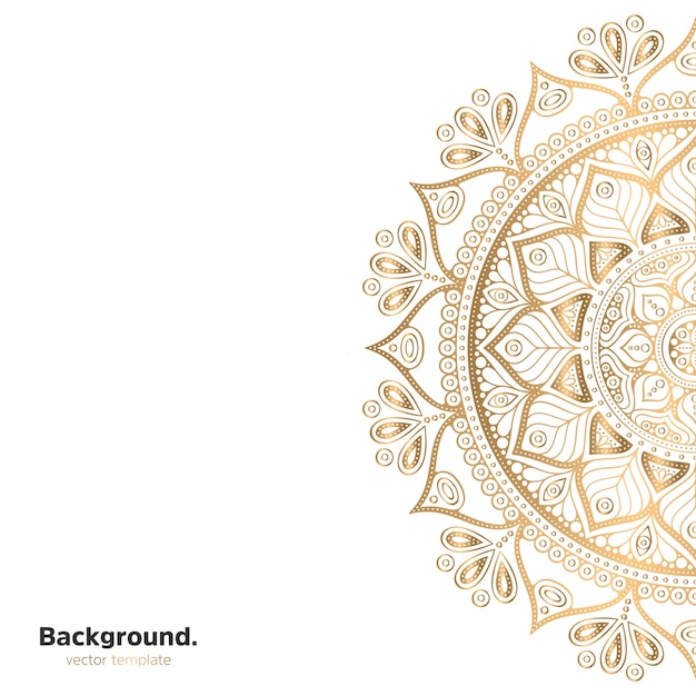 Luxury ornamental mandala design background in gold color