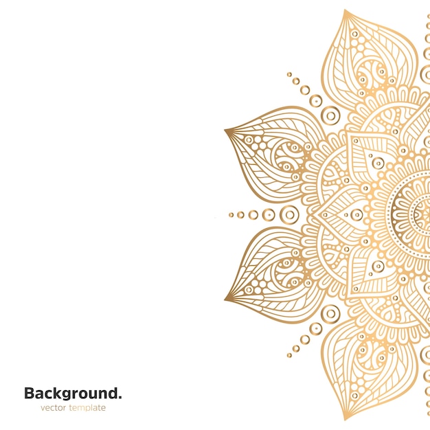 Luxury ornamental mandala design background in gold color