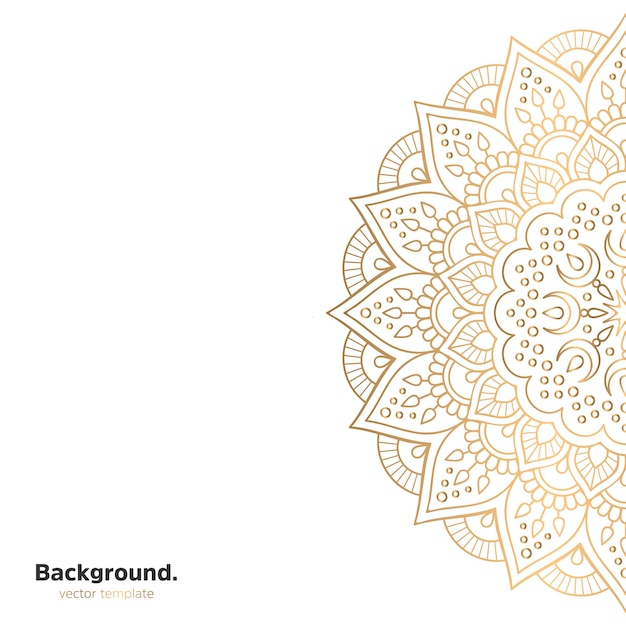 Luxury ornamental mandala design background in gold color