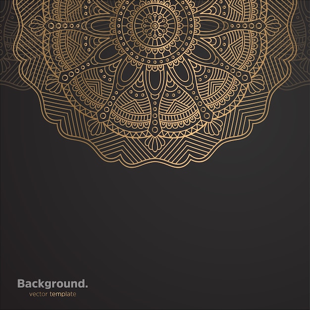 Luxury ornamental mandala design background in gold color