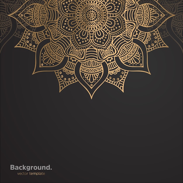 Luxury ornamental mandala design background in gold color