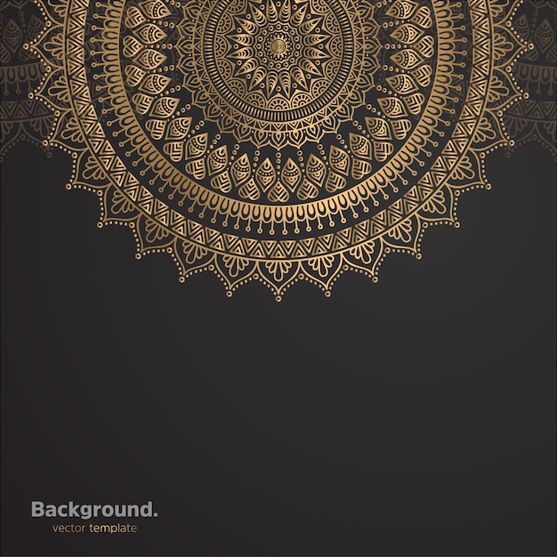 Luxury ornamental mandala design background in gold color