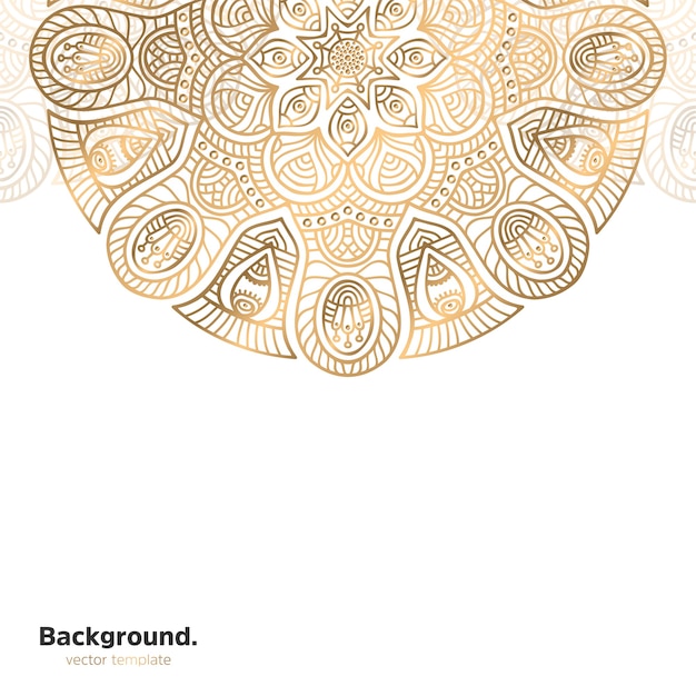 Luxury ornamental mandala design background in gold color