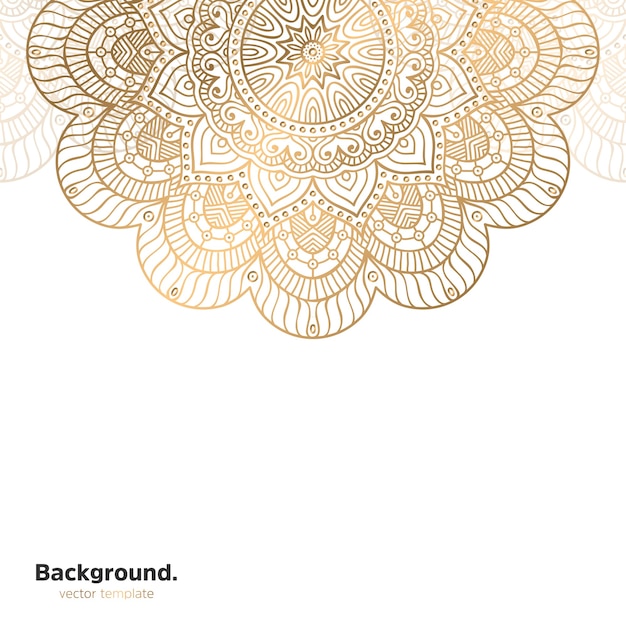 Luxury ornamental mandala design background in gold color