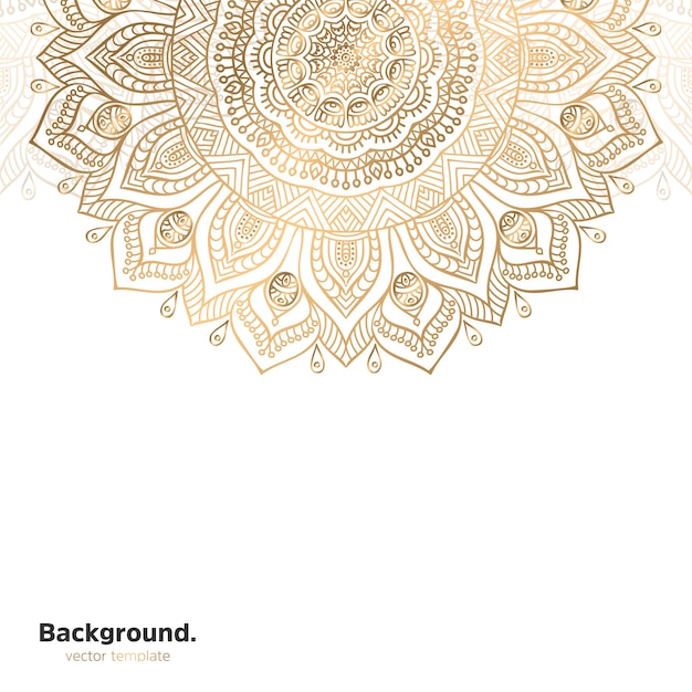 Luxury ornamental mandala design background in gold color