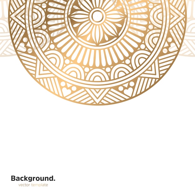 Luxury ornamental mandala design background in gold color