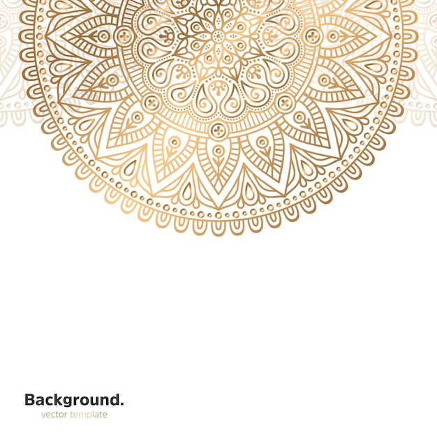 Luxury ornamental mandala design background in gold color