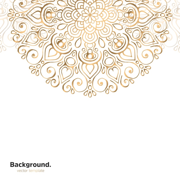 Luxury ornamental mandala design background in gold color