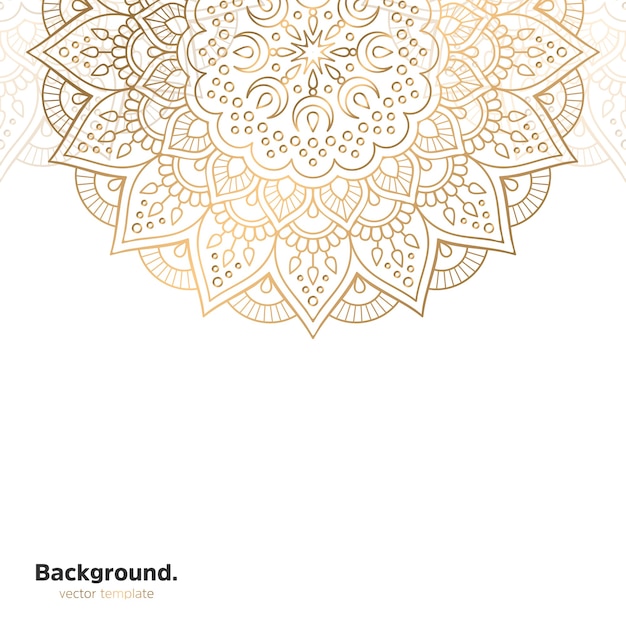 Luxury ornamental mandala design background in gold color