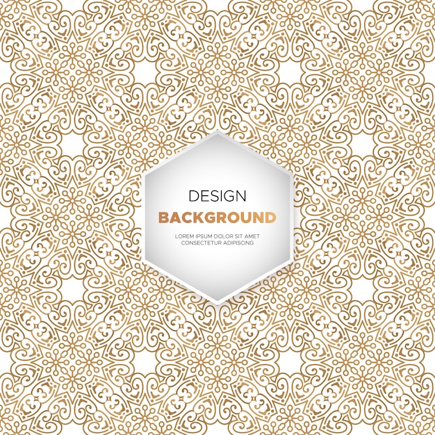 Luxury ornamental mandala design background in gold color