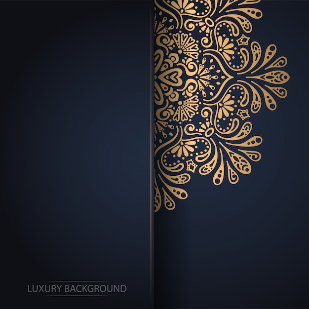 Luxury ornamental mandala design background in gold color