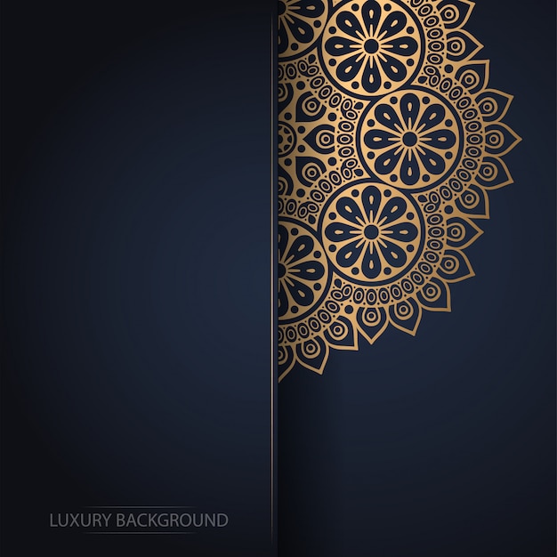 Luxury ornamental mandala design background in gold color