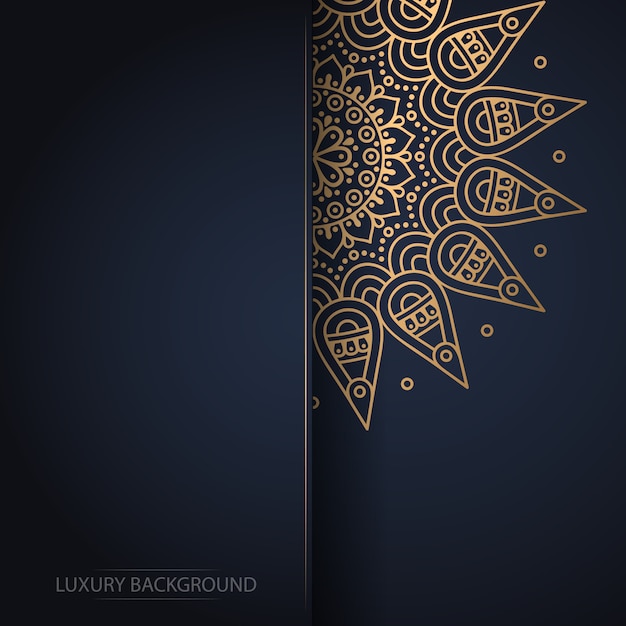 Luxury ornamental mandala design background in gold color