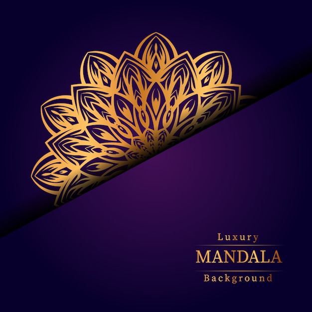 Luxury ornamental mandala design background in gold color