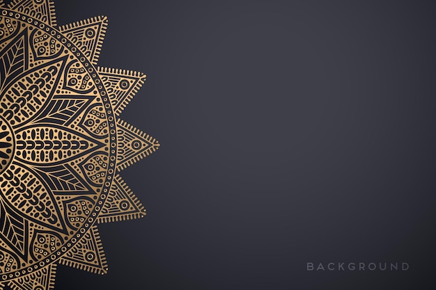 Luxury ornamental mandala design background in gold color 