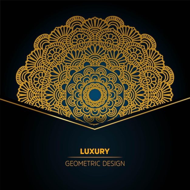 Luxury ornamental mandala design background in gold color