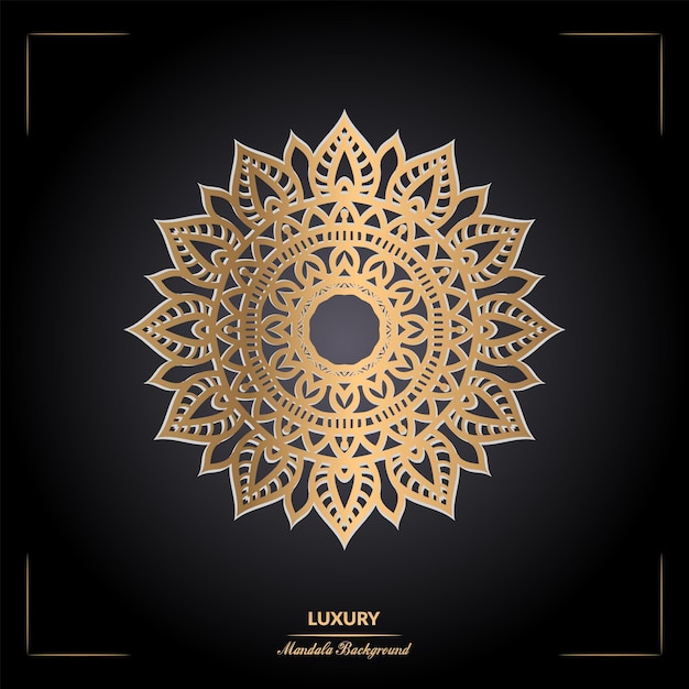 luxury ornamental mandala design background in gold color