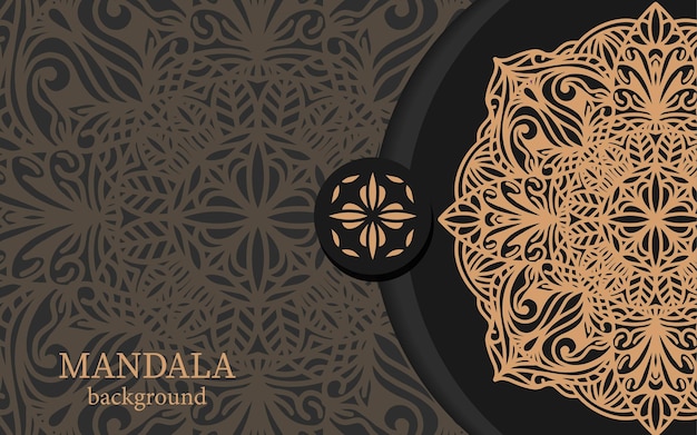 Luxury ornamental mandala design background in gold color