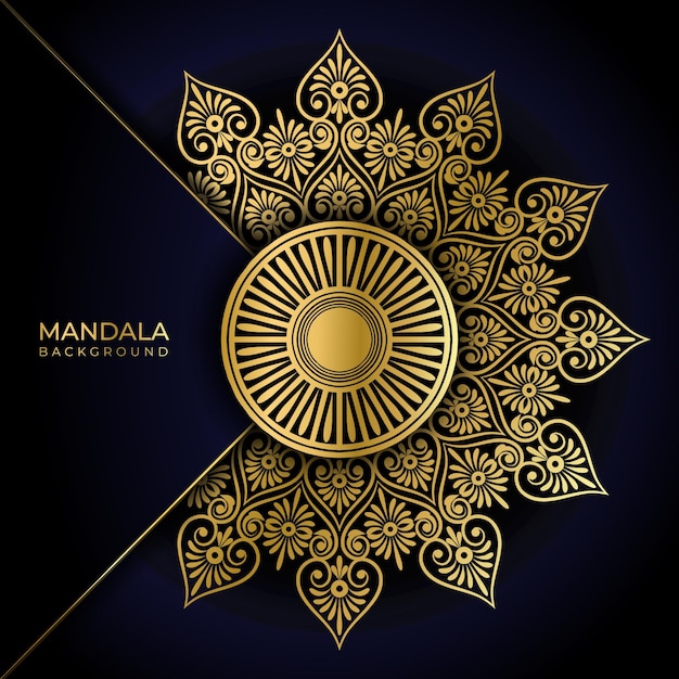 Luxury ornamental mandala design background in gold color