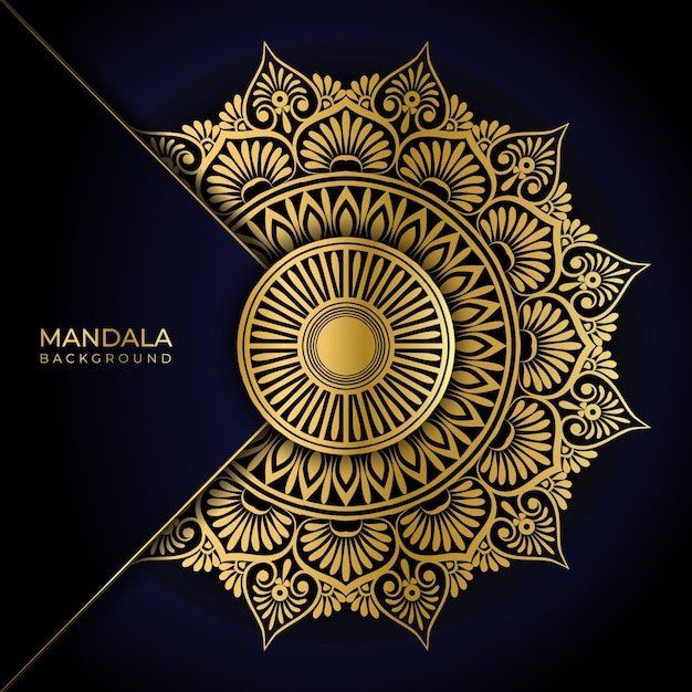 Luxury ornamental mandala design background in gold color