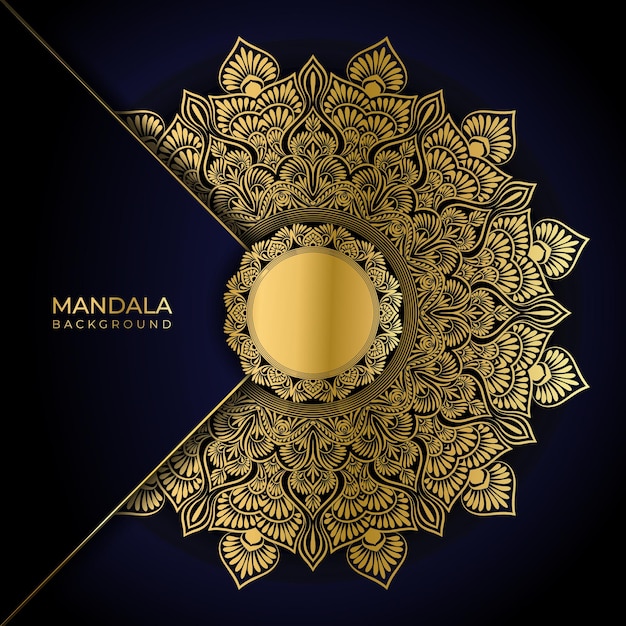 Luxury ornamental mandala design background in gold color