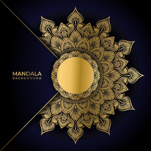 Luxury ornamental mandala design background in gold color