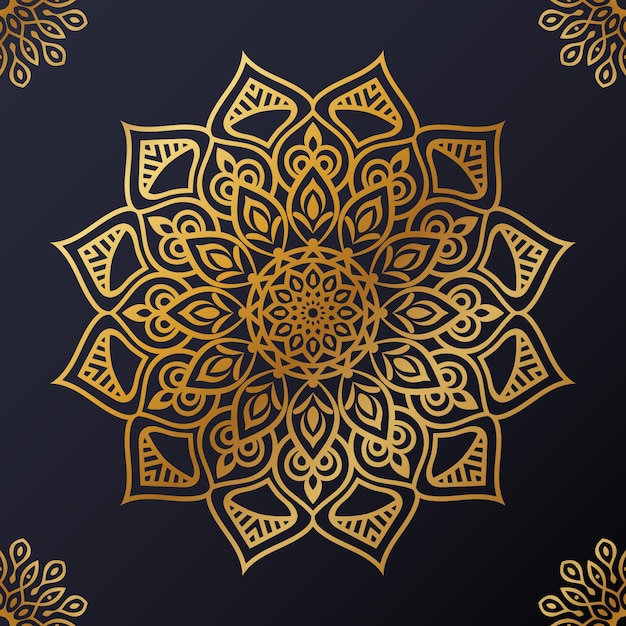 Luxury ornamental mandala design background in gold color