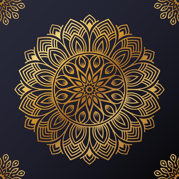 Luxury ornamental mandala design background in gold color