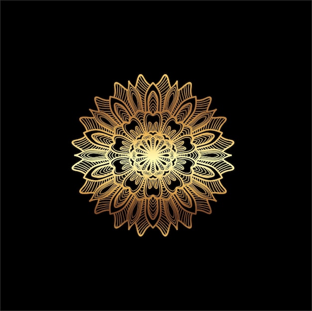 luxury ornamental mandala design background in gold color