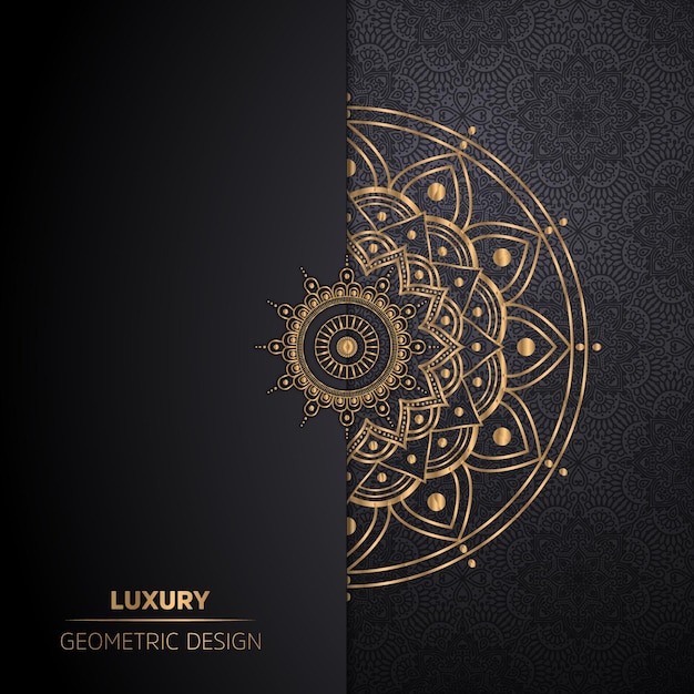 Luxury ornamental mandala design background in gold color