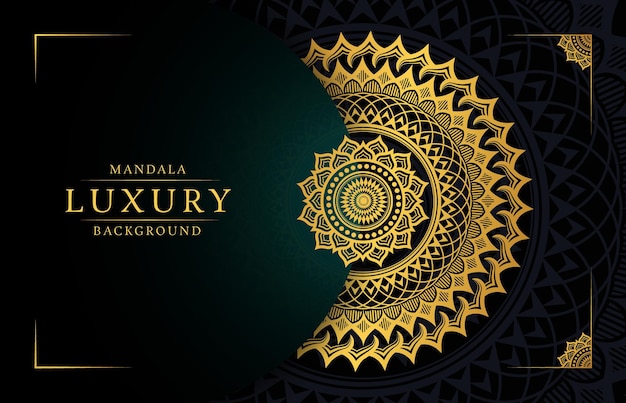 Luxury ornamental mandala design background in gold color