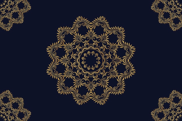 luxury ornamental mandala design background in gold color