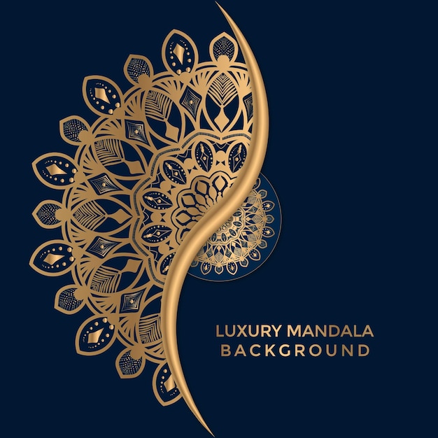 Vector luxury ornamental mandala design background in gold color