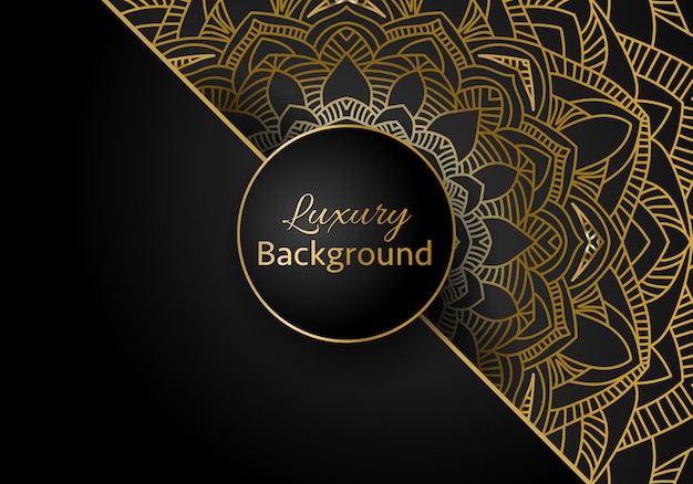 Vector luxury ornamental mandala design background in gold color