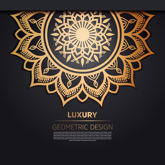 Luxury ornamental mandala design background in gold color