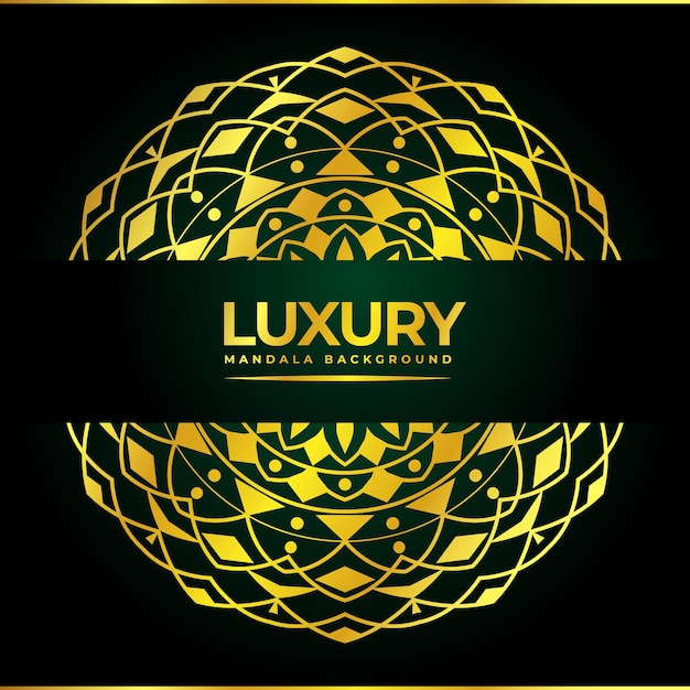 Luxury ornamental mandala design background in gold color