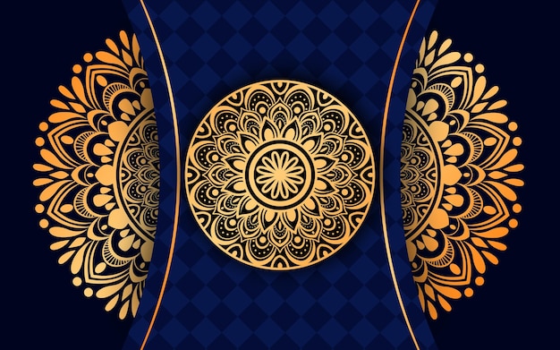 Luxury ornamental mandala design background in gold