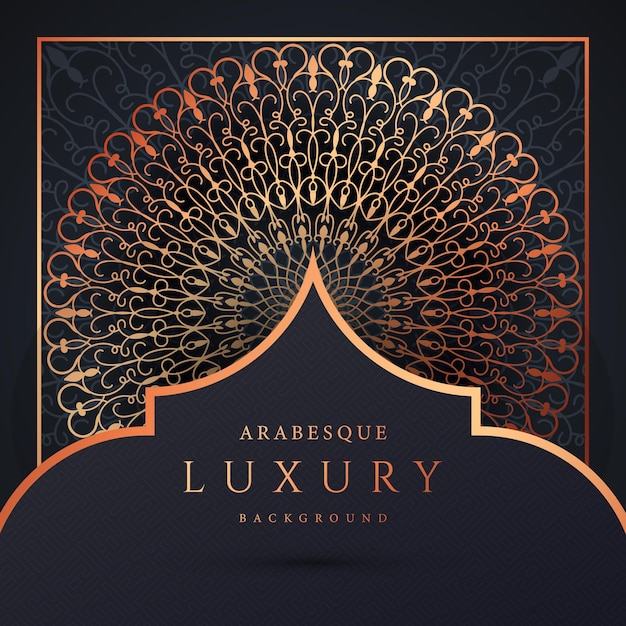 Luxury ornamental mandala design background in golden arabesque pattern vector Premium