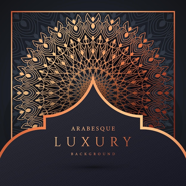 Luxury ornamental mandala design background in golden arabesque pattern vector Premium