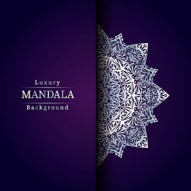 Vector luxury ornamental mandala design background in silver color,  