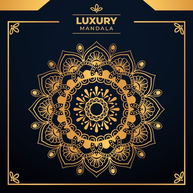 Luxury ornamental mandala design background with gold color