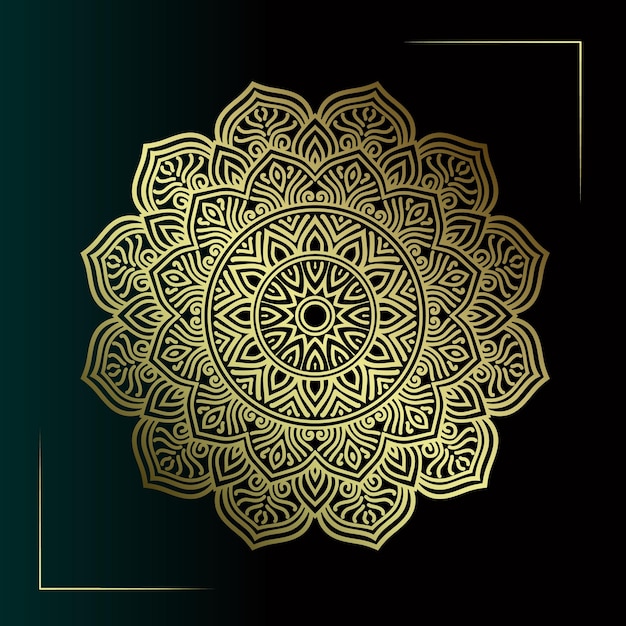 Luxury ornamental mandala design background with golden arabesque pattern vector