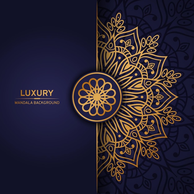 Luxury ornamental mandala design background with golden decoration