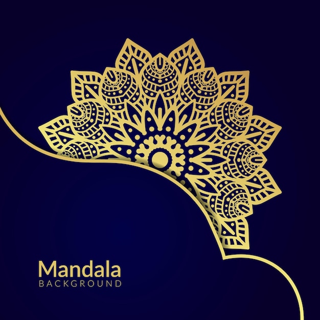 Luxury ornamental mandala design on dark background